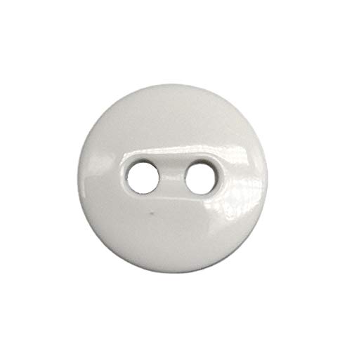 Botones Blancos y Negros - 6 Medidas - 2 Agujeros - Accesorio Costura - Fabricado y Enviado desde España (Blanco, 12 mm)