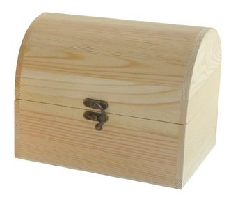 Caja baúl pino. En madera en crudo, para pintar. Ideal para manualidades y decoración. Medidas (ancho/fondo/alto): 20 * 15 * 16 cms.