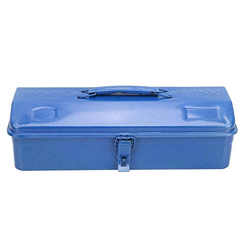 Caja de herramientas portátil de hierro multifunción Reparación de herramientas Soporte de contenedor de almacenamiento Azul(37 * 16 * 11 （350）)