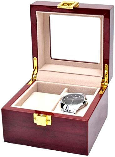 Caja de reloj Ventana transparente Caja de presentación de joyería con tapa Almohadilla extraíble para hombres o mujeres Soporte de caja de reloj 2 Colección de organizador de exhibición