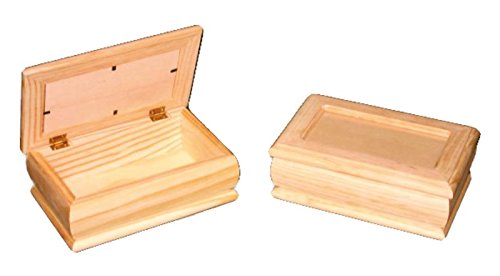 Caja joyero madera. Con tapa de cristal. En crudo, para decorar. Medidas (ancho/fondo/alto): 21 * 14 * 7.5 cms.