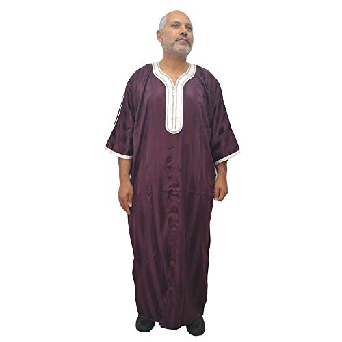 Chilaba caftán túnica cómoda, árabe Modelo marroquí, de satén y algodón, Mide de Ancho 66 y de Alto 135 cm Aprox.