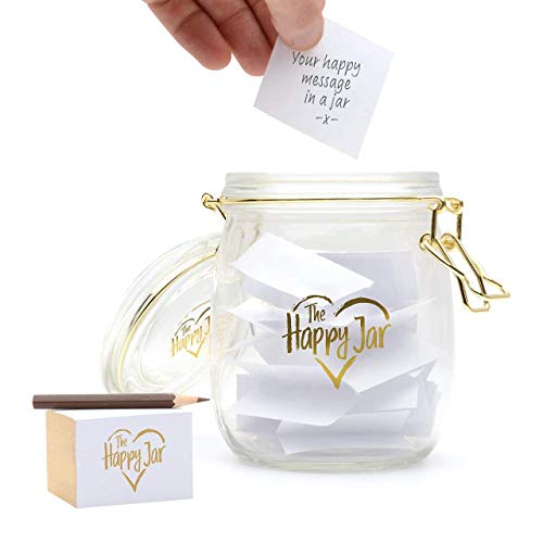 CKB LTD The Happy Jar - Tarro de cristal con texto en inglés "Un año de felicidad y positividad diaria"