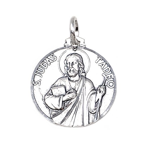 Colgante plata Ley 925m San Judas Tadeo medalla [AB5163GR] - Personalizable - GRABACIÓN INCLUIDA EN EL PRECIO