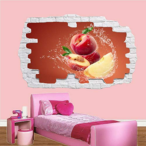 Comida sana melocotón frutas etiqueta de la pared calcomanía arte Mural impresión cartel decoración 60x90cm