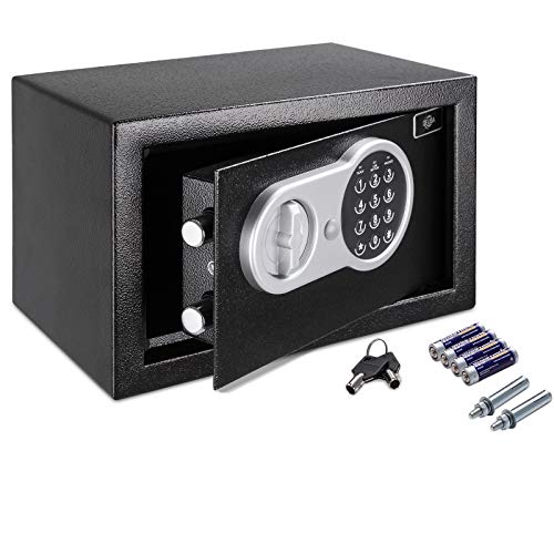 Deuba Caja Fuerte Seguridad Safe Negro Cierre electrónico 20 x 31 x 20 cm código de Seguridad Suelo Pared hogar Oficina