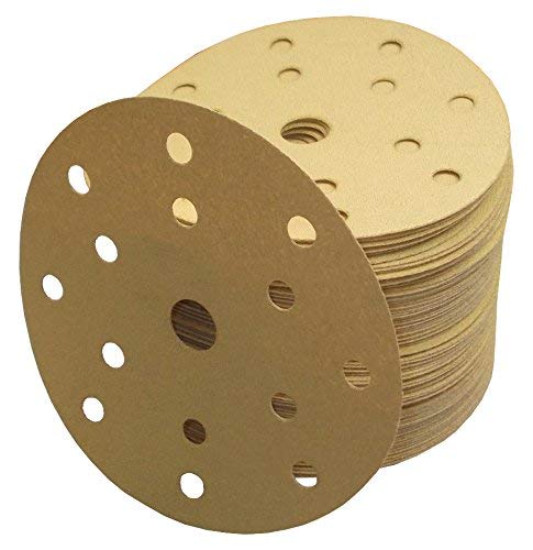 Discos de lija abrasivos HANDIT ECO con velcro, diametro Ø150 mm 15 aspiraciones (GRANO 80, 100 UNIDADES)
