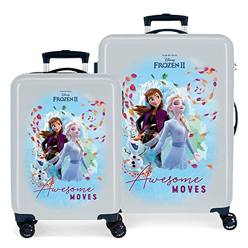 Disney Frozen Awesome Moves Juego de maletas Azul 55/68 cms Rígida ABS Cierre combinación 104L 4 ruedas dobles Equipaje de Mano