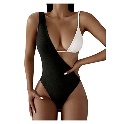 FeelFree+ Traje de baño Bikini de Tres Piezas con Costuras para Mujer de Conjunto de Cintura Alta con Bikini Mujer 2021 Bikinis Sujetador Push-up Sexy de Dos Piezas BañAdores Tops y Braguitas Ropa