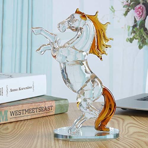 Figura de caballo de cristal de cristal colección caballo animal pisapapeles decoración de mesa para niños regalos de cumpleaños hogar boda decoración