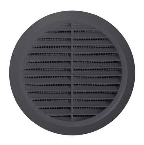 FUSSY CHOICE LTD T30GR - Rejilla para pared o ventilación (diámetro 100 mm, con mosquitera), color gris