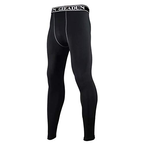 GIEADUN 2 Piezas Leggings Hombre, Pantalón de Compresión Secado Rápido Pantalones Deporte Mallas Largas para Running Fitness Yoga (negro*1, M)