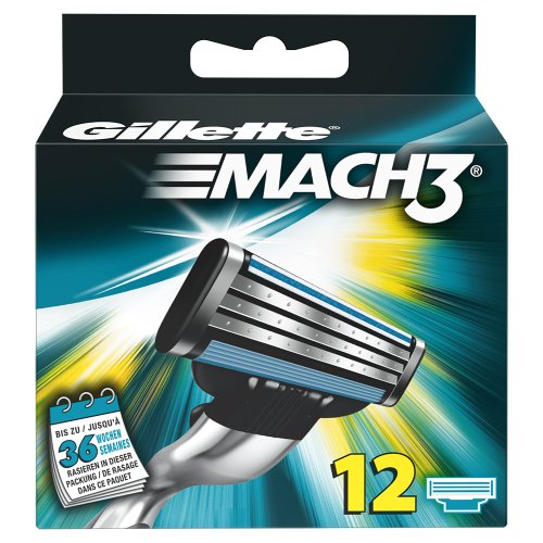 Gillette MACH3 - Maquinillas de afeitar para hombre, 12 unidades