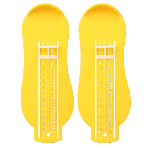 GOTOTOP 2pcs 0-200mm Medidor de Medida de pie para niños Profesional, Dispositivo de Medida de pie Medidor de Zapatos para niños(Amarillo)