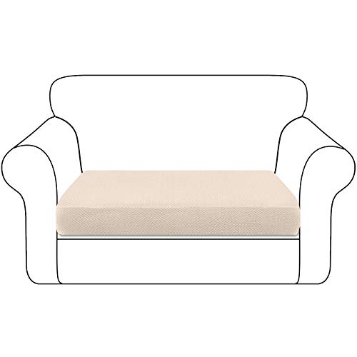 Granbest - Funda de cojín para asiento de sofá, duradera, funda de asiento de sofá, protector de muebles, para cojines individuales (2 plazas), color beige