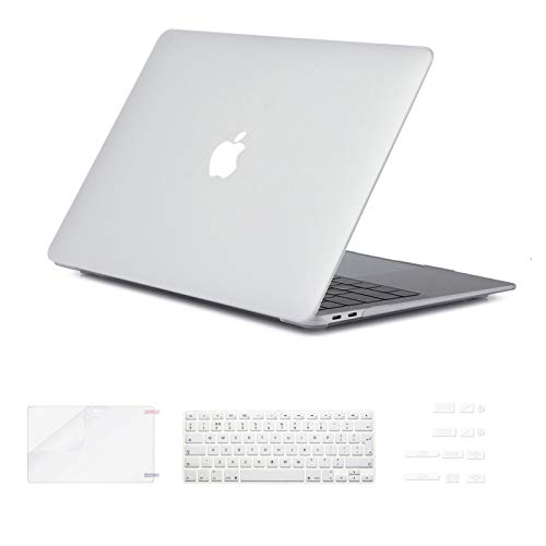 i-Buy Funda Dura Compatible con Old MacBook Air 13.3 Pulgadas 2010-2017（Model A1369 A1466）+ Teclado Cubierta + Protector de Pantalla + Enchufe del Polvo - Claro