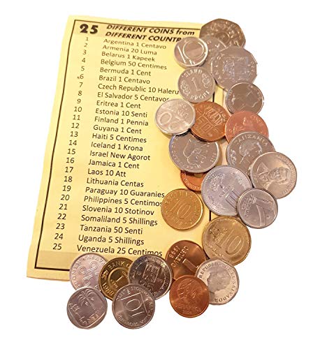 IMPACTO COLECCIONABLES Monedas - Colección de Monedas - 25 Monedas mundiales de 25 países Diferentes