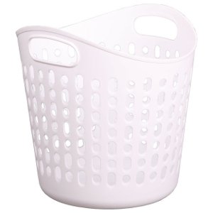 Iris Ohyama BasketSBK, Grande cesto para Ropa/Canasta de Almacenamiento de Polietileno Flexible Basket SKB 460 Blanco, 60 L, 46 x 46 x 46 cm, 40 L
