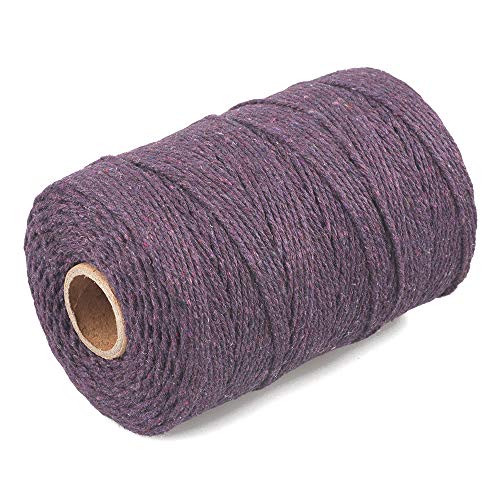 KINGLAKE - Cuerda de algodón de 2 mm, color morado oscuro, 200 m, color morado