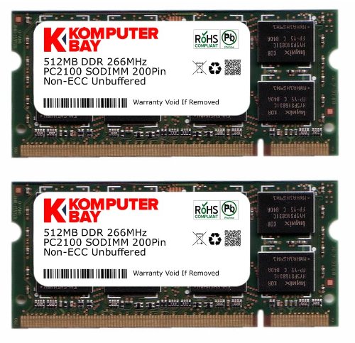 Komputerbay – Módulo de memoria (1 GB (512 MB x 2) DDR 266 MHz PC2100 DDR266 (200 pin) SODIMM – Memoria para portátiles