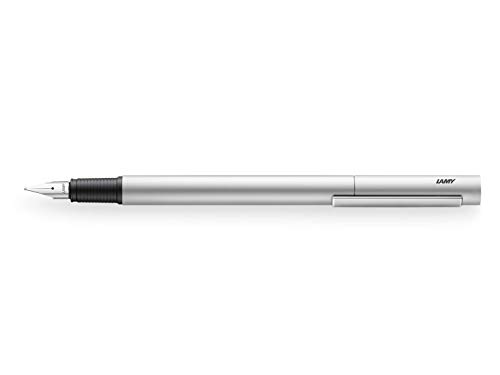 LAMY Pure 047 – Pluma estilográfica de aluminio en color plata, redondeada mate con punta de acero pulido, punta EF