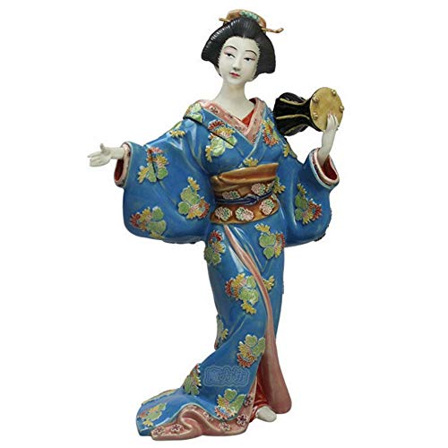 LBYLYH Decoración para el hogar, figura decorativa de regalo, kimono japonés, geisha, figura de cerámica antigua, figura de porcelana para decoración del hogar
