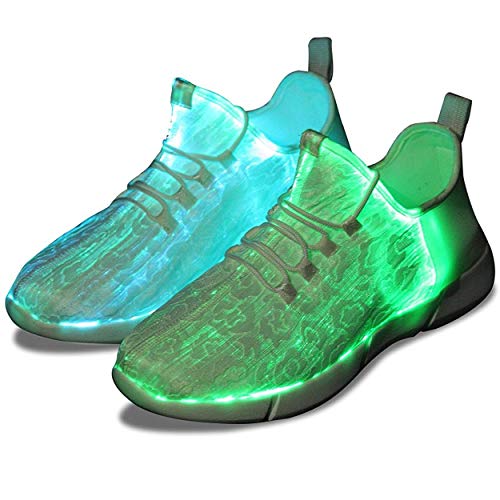 LED Zapatos,Shinmax Zapatos Fibra óptica 7 Colores 4 Mods USB Recargables Ilumina los Zapatos Zapato LED súper Ligero para Hombres y Mujeres