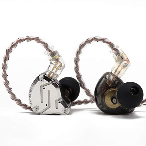 Linsoul KZ ZS10 Pro 4BA+1DD 5 - Auriculares in-ear con placa frontal de acero inoxidable, cable desmontable de 2 pines (sin micrófono, negro)