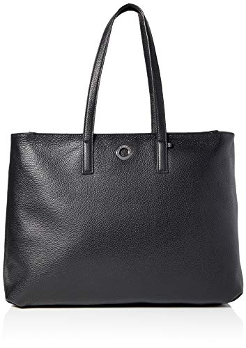 Mandarina Duck Mellow Leather, Bolsa de mensajero para Mujer, Negro (Negro), 14x30x40 Centimeters (W x H x L)