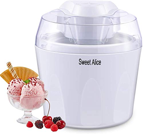 Máquina para hacer helados, máquina para hacer helados de 1,5 l sin BPA Máquina para hacer helados Sorbete de yogur helado con paleta mezcladora y temporizador de apagado automático