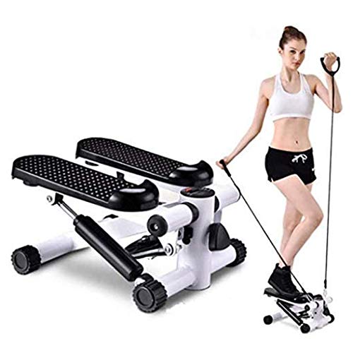 Mini Fitness hidráulico Paso a Paso, Stepper 2 en 1 Cuerdas de Resistencia, con Cuerda elástica, soporta un Peso máximo de 150 kg.