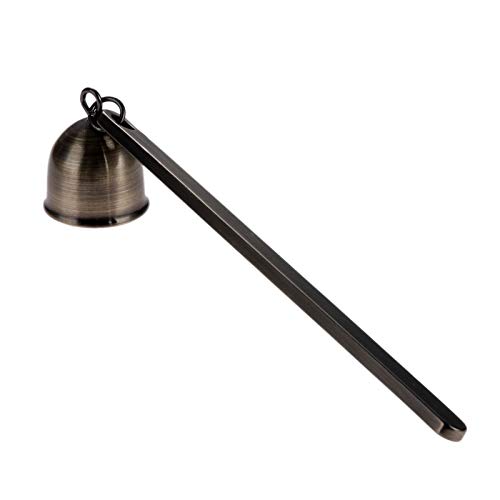 MUXSAM Mecha de acero inoxidable con mango largo en forma de campana, para apagar el fuego, color bronce envejecido