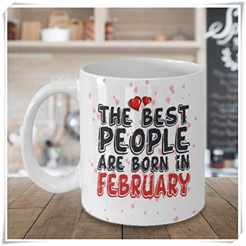 N\A Taza del Mes del Nacimiento - Taza del Mes del Nacimiento de febrero - Taza del Mes de Nacimiento - Taza del Mes del Amor - Taza de febrero, Taza de café de cerámica/Taza/Vasos, Alto Brillo