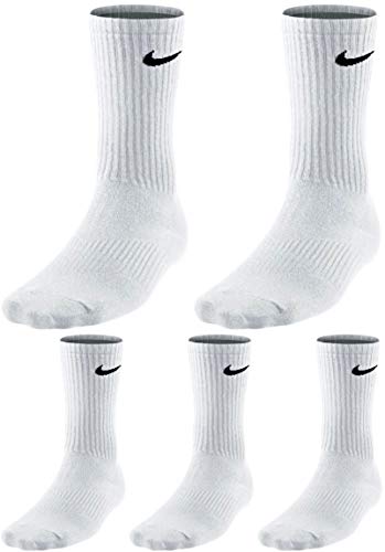 Nike - Juego de 5 pares de calcetines de tenis para hombre y mujer Blanco 42-46