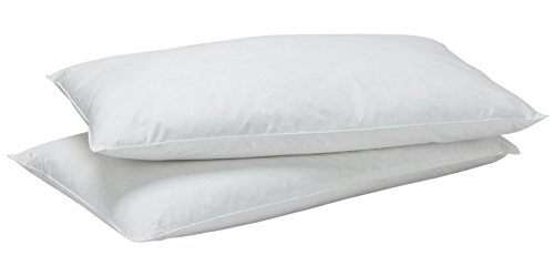 Pikolin Home - Pack de 2 almohadas de plumón 30%, funda 100% algodón, firmeza baja, 40x70cm, altura 12cm (Todas las medidas)