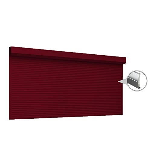 Puerta enrollable con Optokit + emisor manual, ancho 2400 mm, altura 2100 mm, color rojo