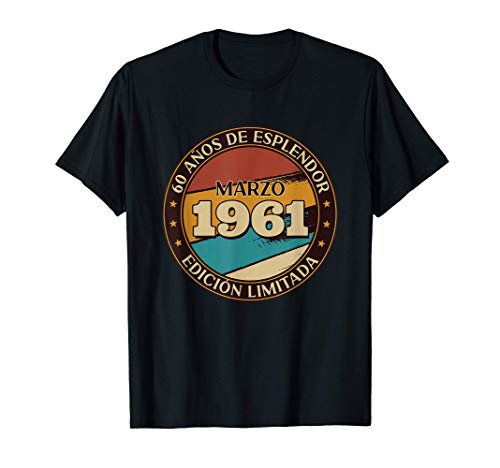 Regalo 60 Años Aniversario Humor Vintage Marzo 1961 Camiseta