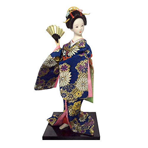Siunwdiy 12" Kimono japonés del Geisha Figuras de Porcelana, Arte japonés del Kimono de la muñeca del Geisha Figurita Adornos Arte del Regalo de la colección/Regalo,A17,30 cm