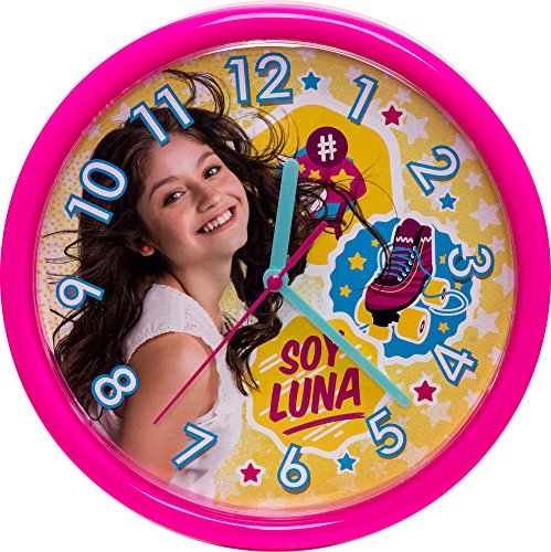 Soy Luna Reloj de Pared para niña de plástico, Color Rosa 93711