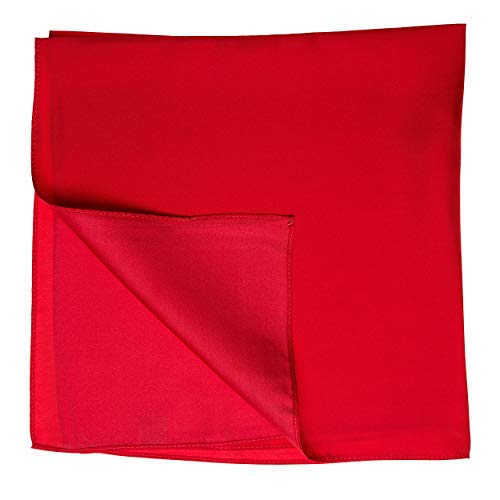 Tinitex Pañuelo de seda rojo profundo de sarga, 53 x 53 cm