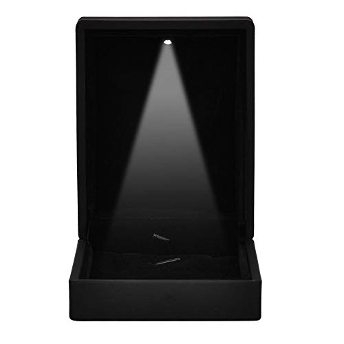 TMISHION Caja de Anillo LED de Moda de 2 Tipos - Soporte de exhibición de joyería de Caja de Almacenamiento Luminoso LED, Caja de Anillo/Colgante, para propuesta de Matrimonio(Azul -90 * 70 * 35)