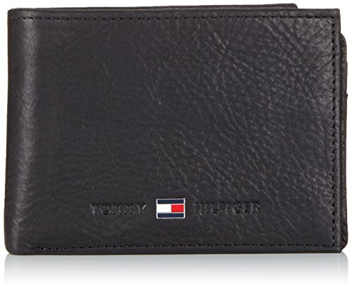 Tommy Hilfiger Johnson Mini CC Flap & Coin Pocket - Cartera para Hombre, Color Black 990, Talla 11x9x2 cm (B x H x T)