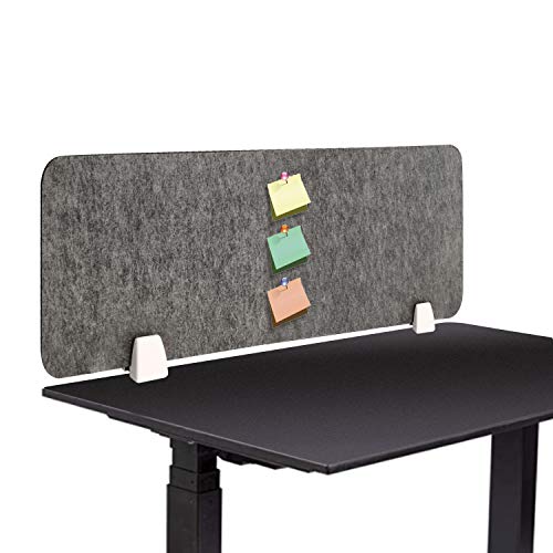 Uyoyous - Separador de escritorio para escritorio, de fibra de poliéster, 100 x 30 cm, color gris oscuro
