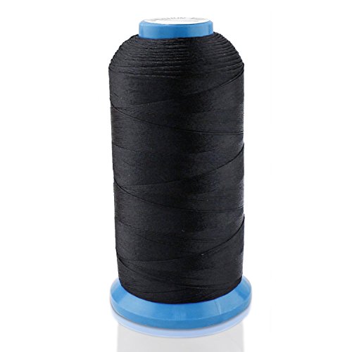 WheateFull - Hilo de coser de nailon fuerte para exteriores, asientos de cuero, bolsos, zapatos, lona, tapicería y máquina de coser negro