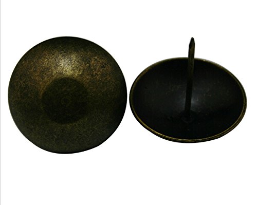Wuuycoky Clavos redondos de cabeza grande de 38 mm de diámetro, color de cabeza de latón envejecido, paquete de 10 unidades