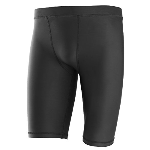 Yaha – Hombres De Cool Dry de compresión base layer Shorts pantalones medias, Negro