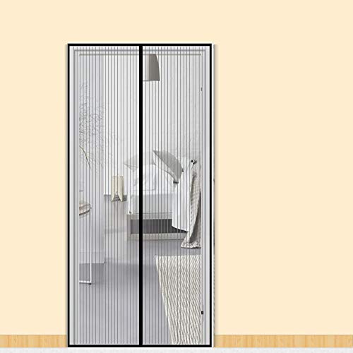 Zalava Mosquitera magnética para puerta de balcón, salón o patio, puerta de 100 x 210 cm, 120 x 240 cm, 160 x 230 cm, fácil de instalar, sin necesidad de taladrar, negro