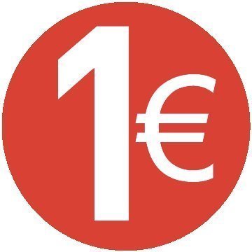 1€ Euro - Pack de 200-30mm Rojo - Pegatinas Precio