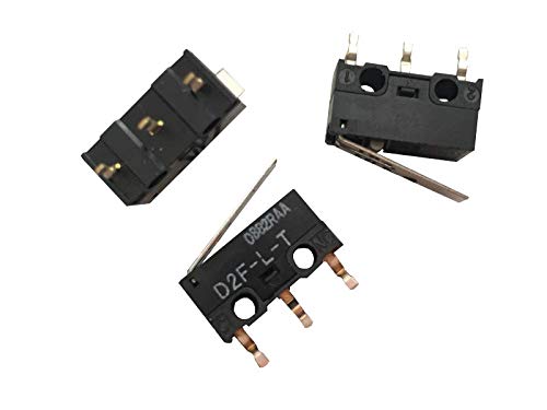 2 piezas Japan Omron D2F-L-T Gold Contact Mouse Stroke Limit Micro Switch 3 pies con barra oscilante hoja de hierro