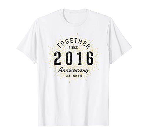 5 Aniversario 5 Años Juntos Desde 2016 Camiseta
